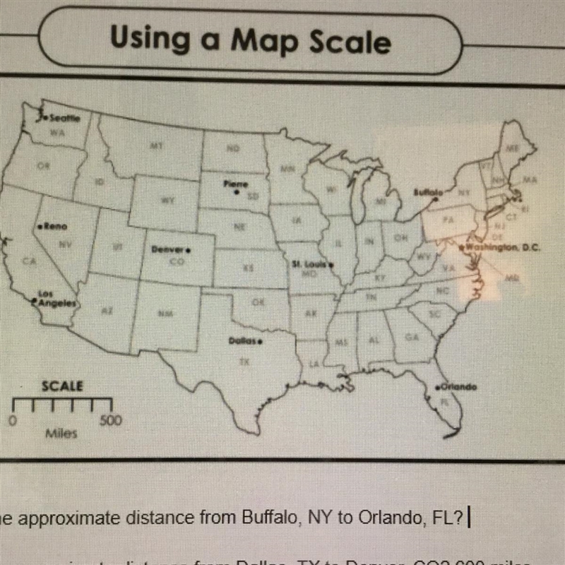 What is the approximate distance from Buffalo, NY to Orlando, FL?-example-1