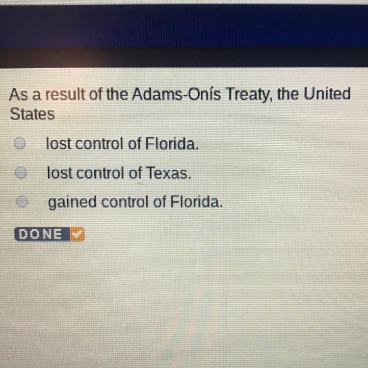 As a result of the Adams onus treaty the United States-example-1