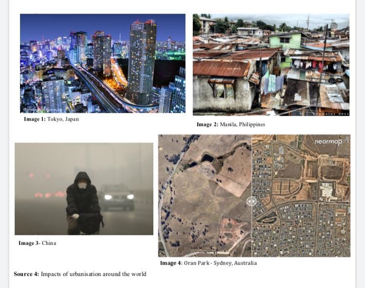 Explain four impacts of urbanisation. Your answer must include two LEDC cities and-example-1