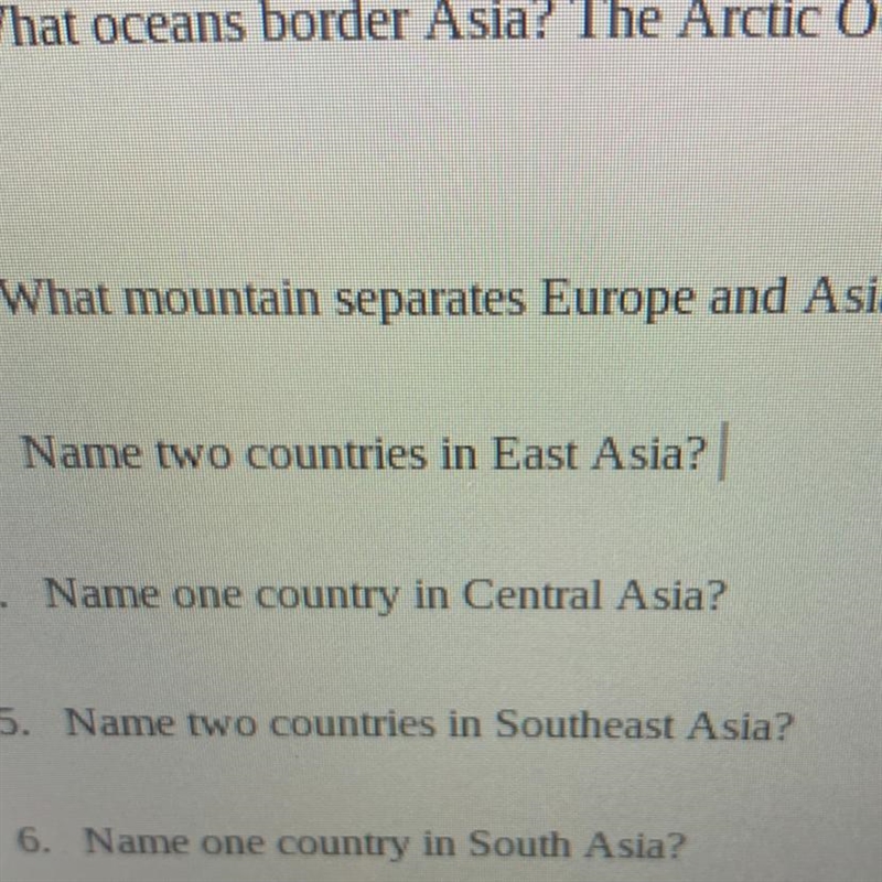 What are 2 countries in east asia-example-1