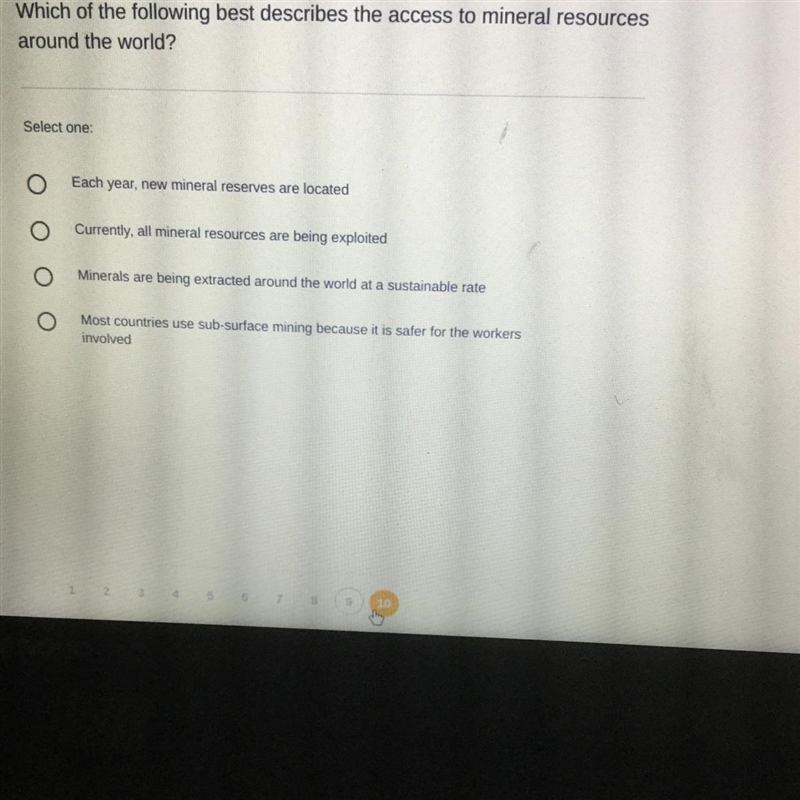 Which of the following best describes the access to mineral resources around the world-example-1