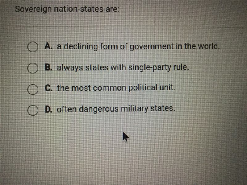 Sovereign nation-states are what?-example-1