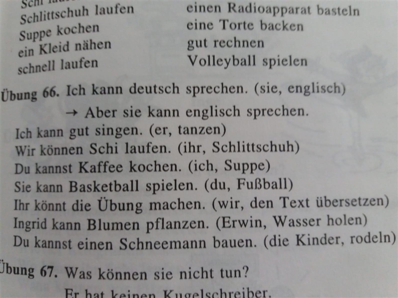 Help with German homework!!! Please!!! Number 66-example-1