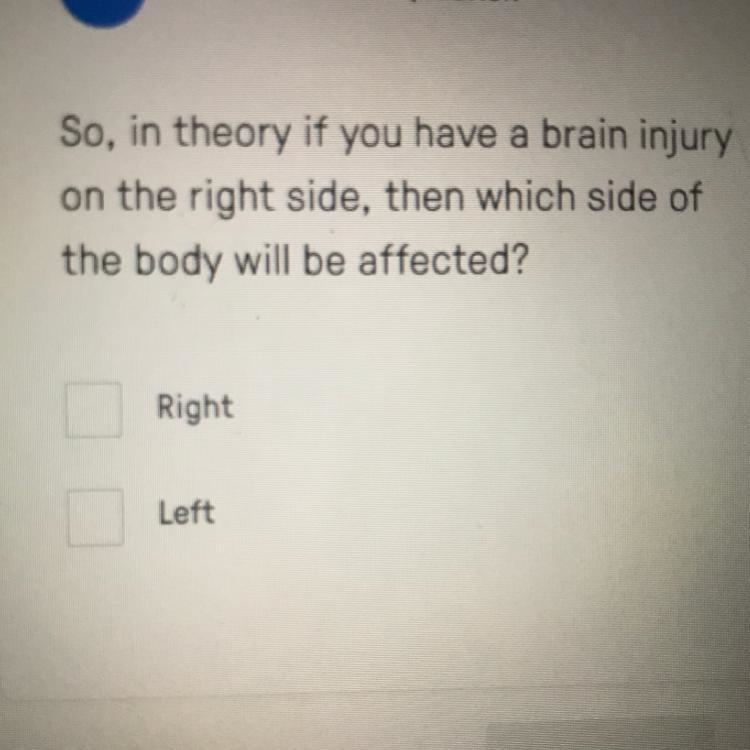 I need help ASAP (30) points So, in theory if you have a brain injury on the right-example-1