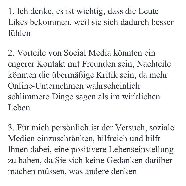 1. Warum ist es für Menschen wichtig Likes zu bekommen? 2. Was sind Vorteile und Probleme-example-1