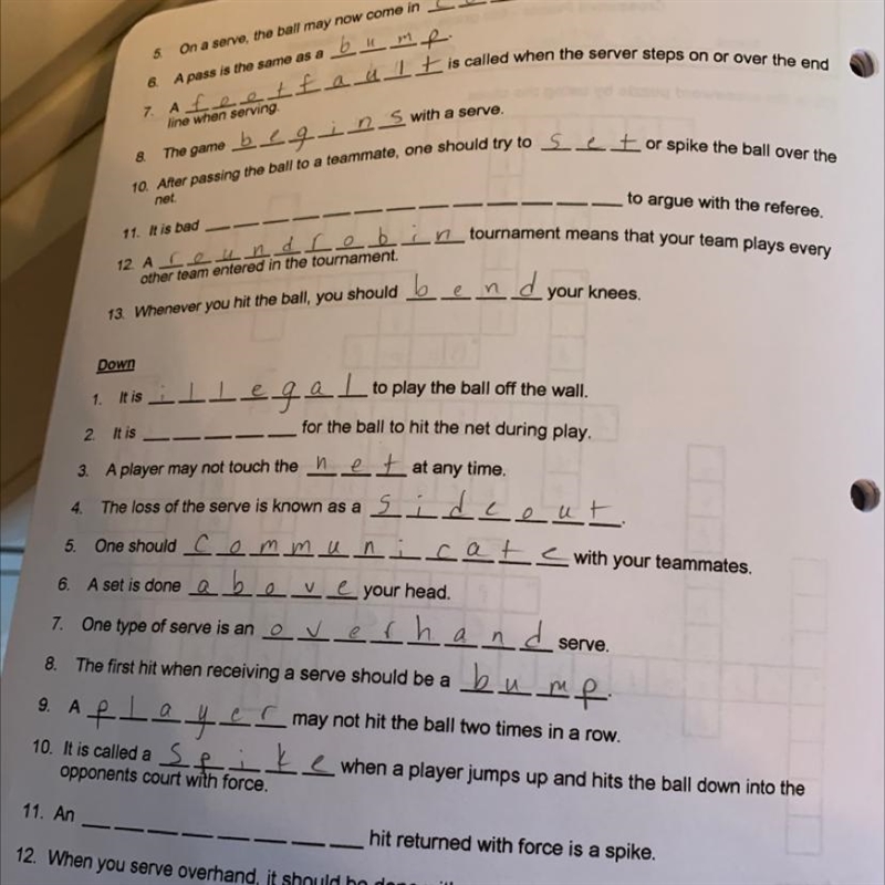 VOLLEYBALL PLAYERS PLEASE HELP ME WITH 11, 2 AND 11-example-1