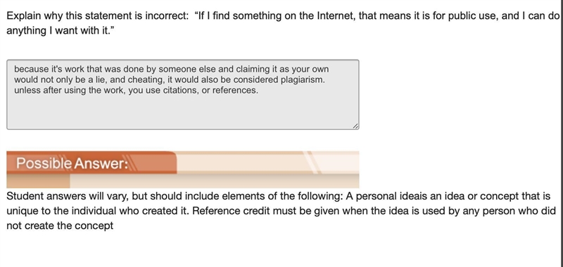 Explain why this statement is incorrect: “If I find something on the Internet, that-example-1