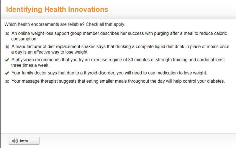 Which health endorsements are reliable? Check all that apply. An online weight-loss-example-1