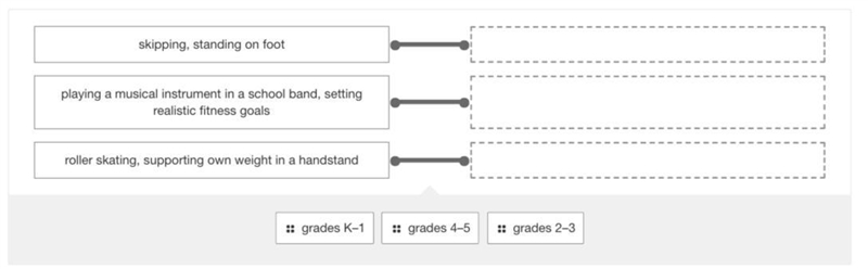 Match the skill in the left column to the age group in the right.-example-1