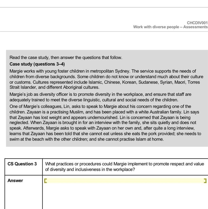 What practices or procedures could Margie implement to promote respect and value of-example-1