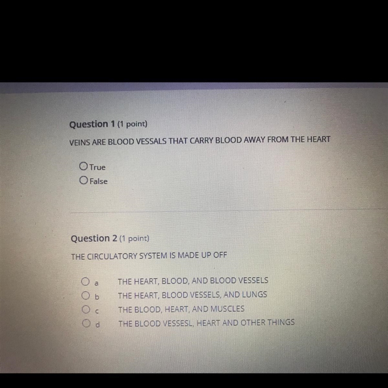 Can someone answer these two questions on the circulatory system please❤️-example-1