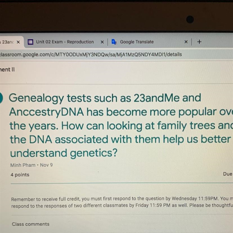 Genealogy tests such as 23andMe and AnccestryDNA has become more popular over the-example-1