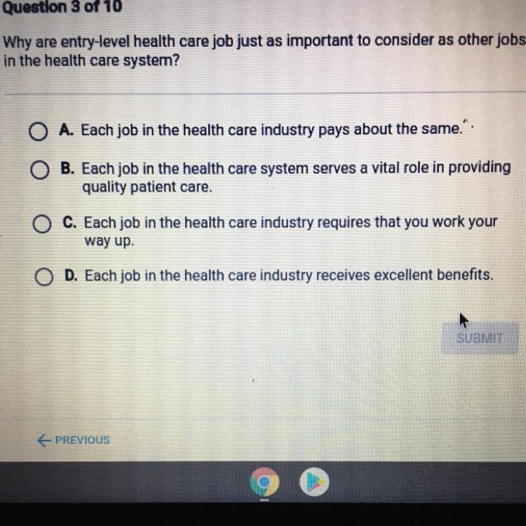 PLEASE HELP!! Why are entry level health care job just as important to consider as-example-1