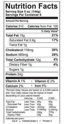 What kind of food might the nutrition label be describing?-example-1