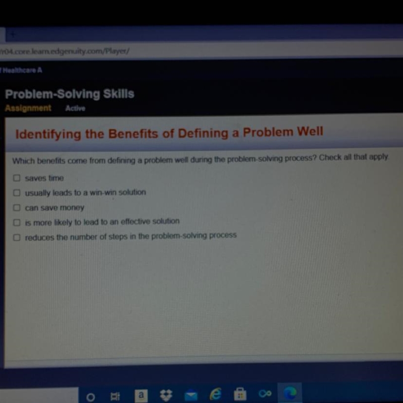 Which benefits come from defining a problem well during the problem-solving process-example-1