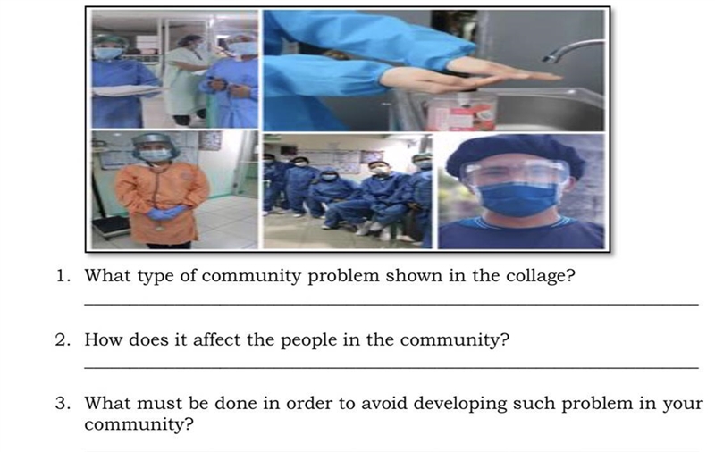 1. What type of community problem shown in the collage? How does is affect people-example-1