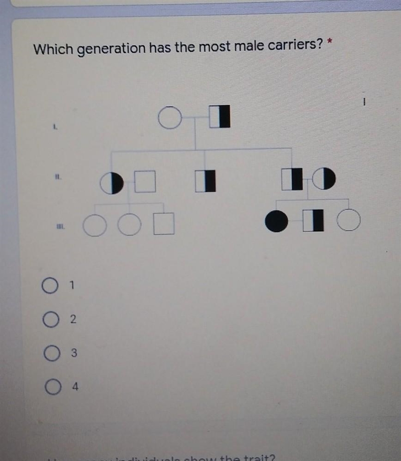 Which generation has the male carriers?​-example-1