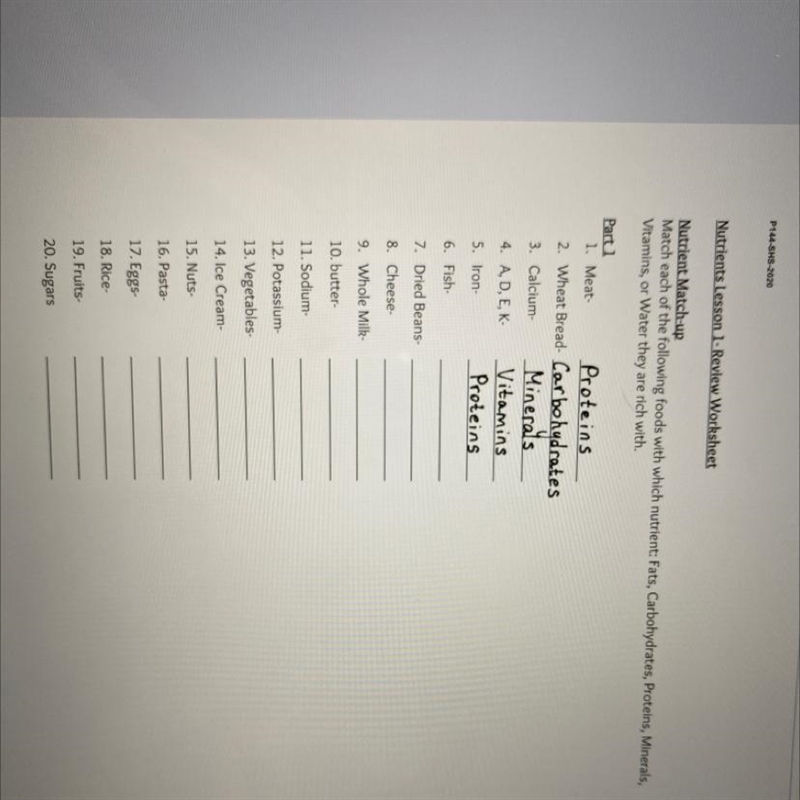 Match each of the following foods with which nutrient.-example-1