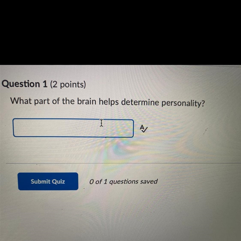 Question 1 (2 points) What part of the brain helps determine personality?-example-1