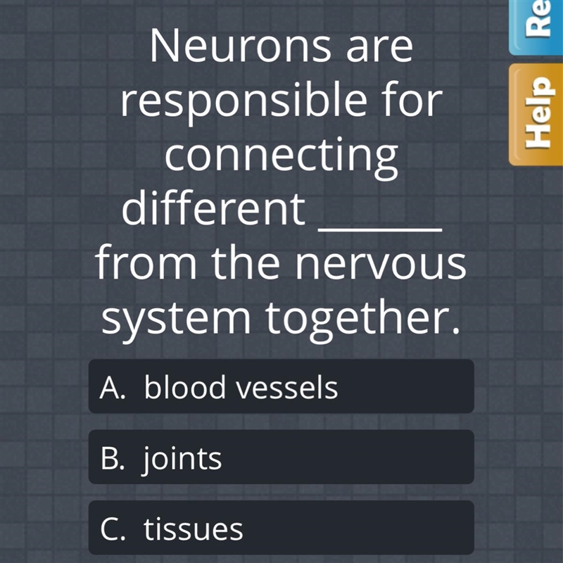 Neurons are responsible for connecting different ____ from the nervous system together-example-1