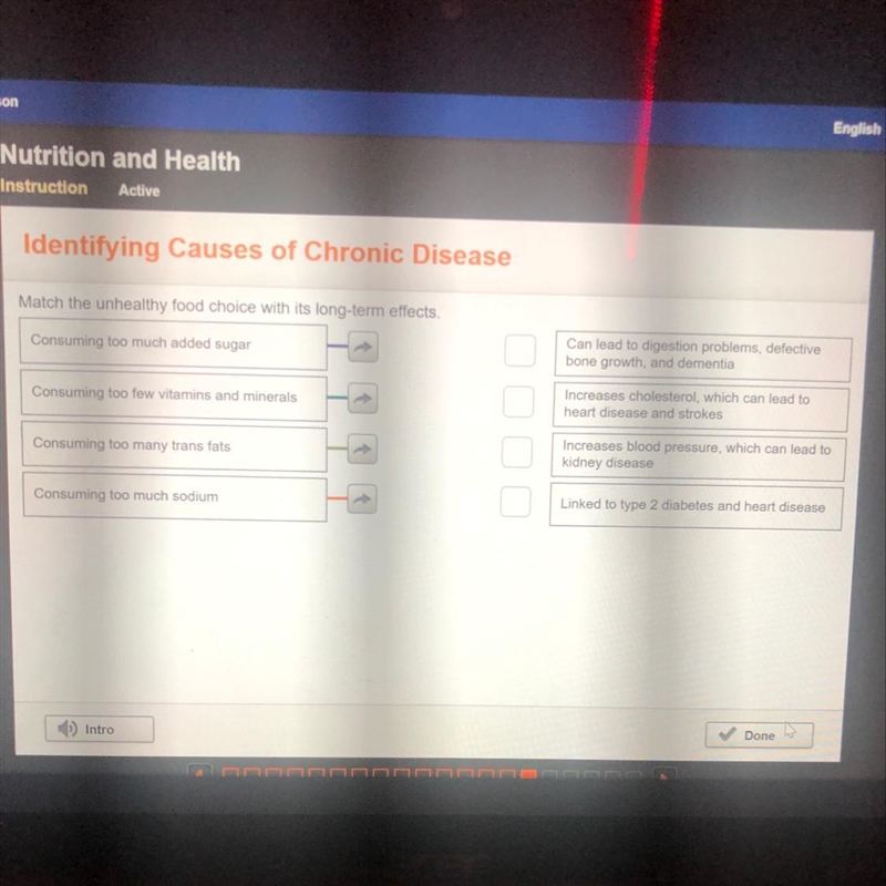 How to match unhealthy food choice with its long term effects-example-1