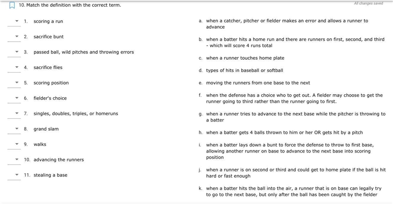 10. ) Match the definition with the correct term. (tell me what each number goes to-example-1