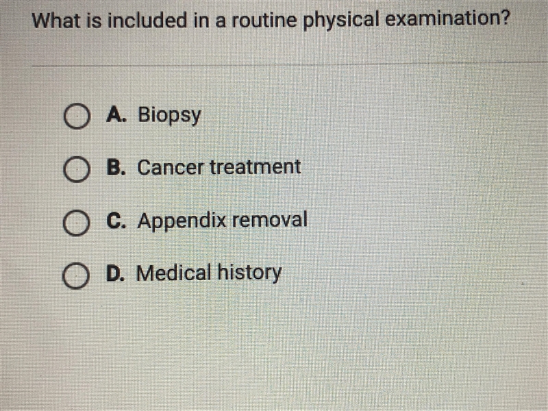 What is included in a routine physical examination?-example-1