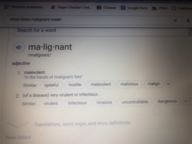 What does malignant mean?-example-1