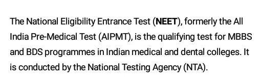 Can any say what is neet exam how to write​-example-1