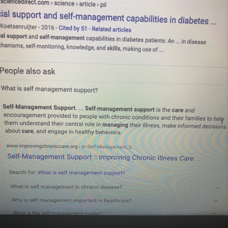 What is social support as a self-management skill-example-1