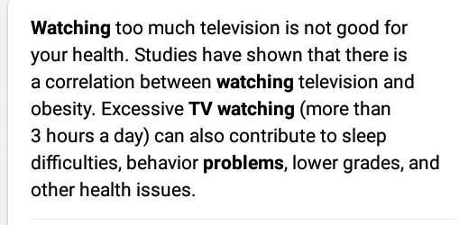 What is the big problem in watching TV ​-example-1