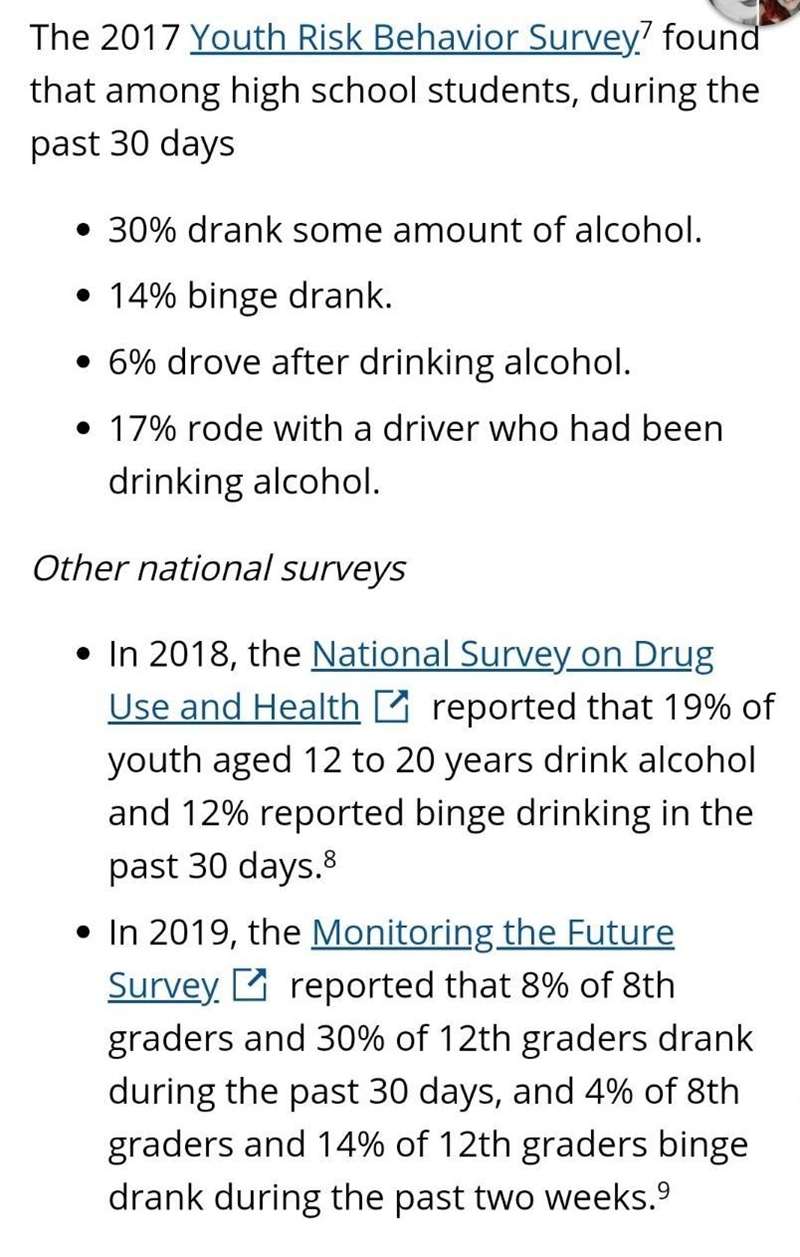 What do you think are some risk factors of abusing alcohol as a teenager and an adult-example-1