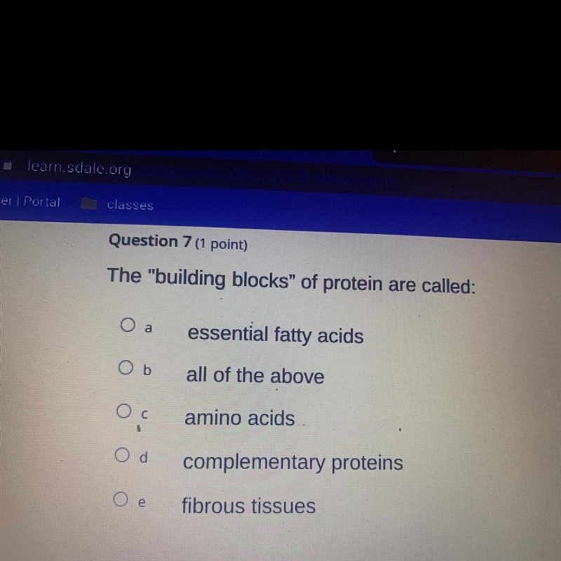 The building blocks of protein are called?-example-1