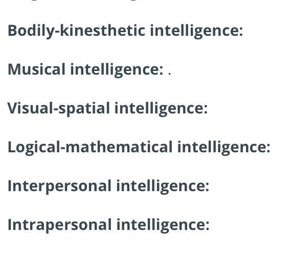 What activities can help develop each intelligence?-example-1