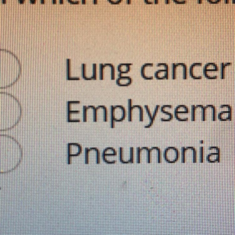 In which of the following respiratory diseases are the alveoli damaged?-example-1