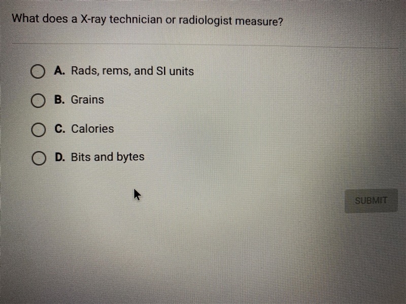 What does a X-ray technician or radiologist measure?-example-1