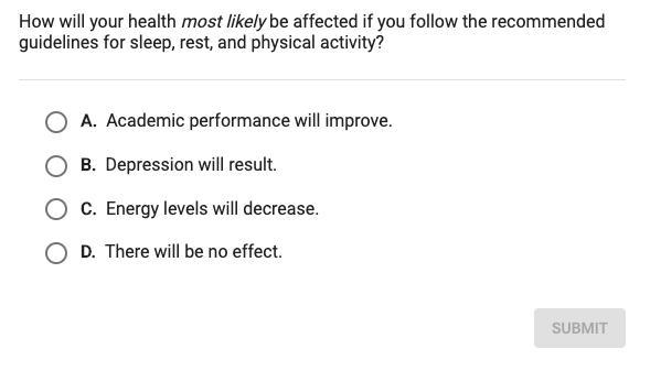 how will your health most likely be affected if you follow the recommended guidelines-example-1