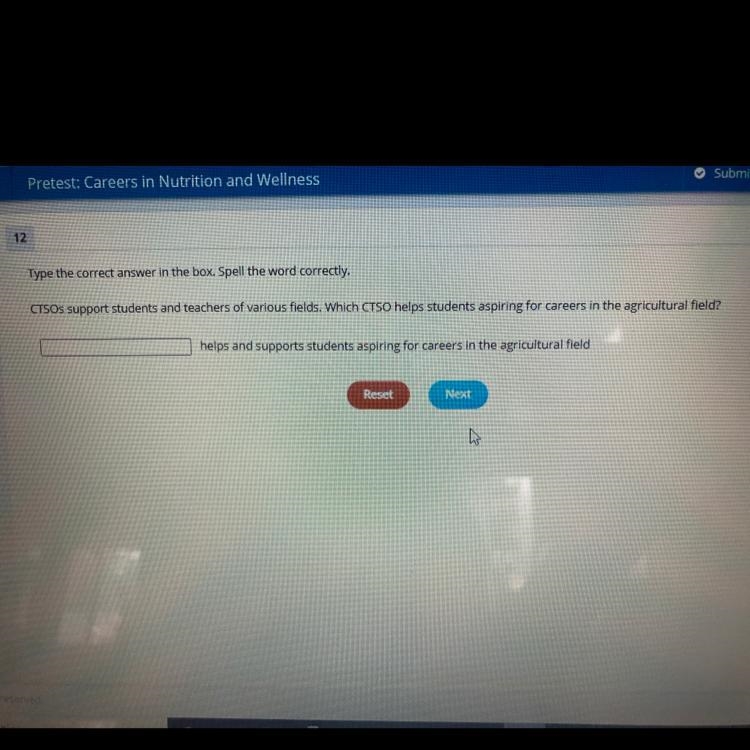 Type the correct answer in the box Spell the word correctly. CTSOs support students-example-1