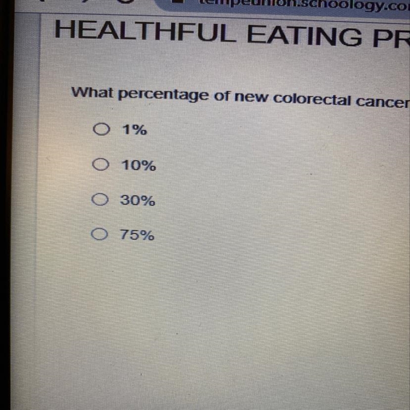 What percentage of new colorectal cancer diagnoses are received by people less than-example-1