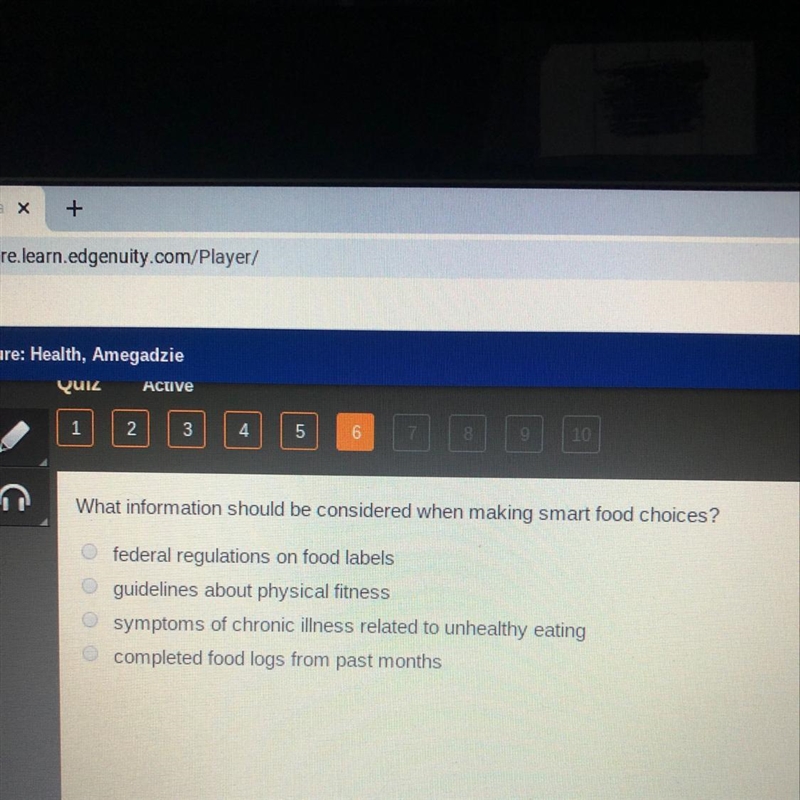 What information should he considered when making smart food choices-example-1