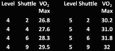 According to this multistage fitness test reference chart, what would the maximum-example-1