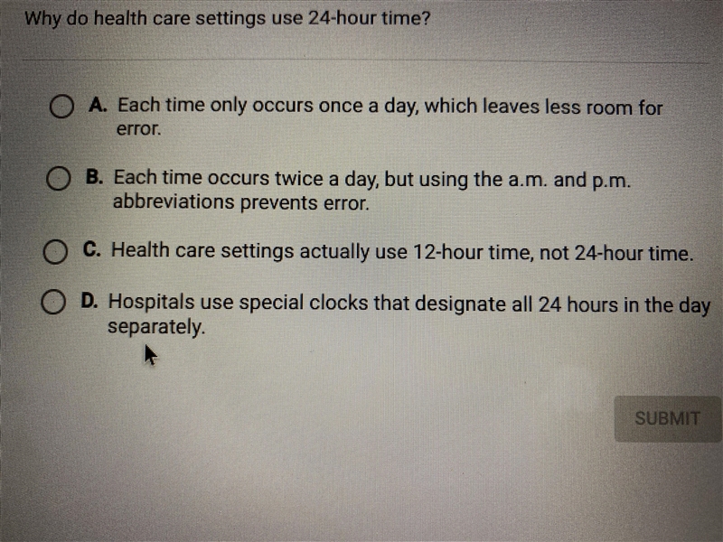 Why do health care settings use 24-hour time?-example-1