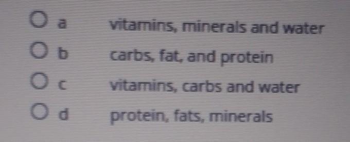 Which nutrients provied energy? ​-example-1