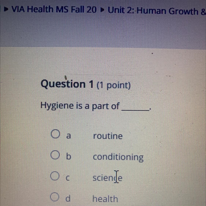 Hygiene is a part of?-example-1