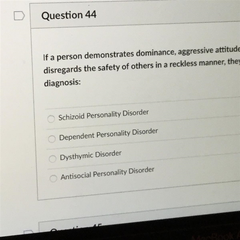 If a person demonstrates dominance, aggressive attitudes, a sense of being 'above-example-1