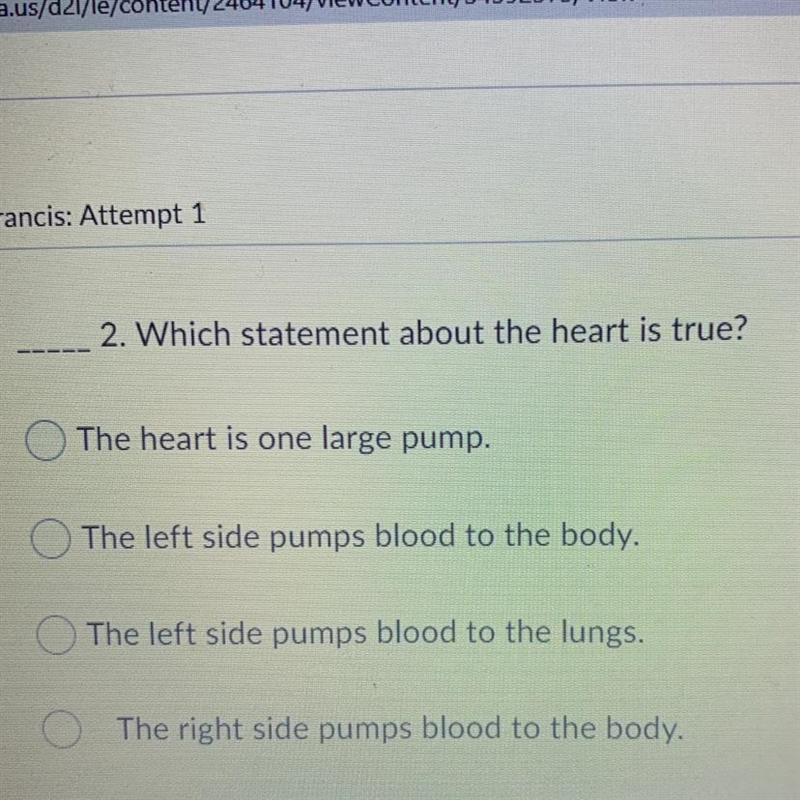 Which statement about the heart is true?-example-1