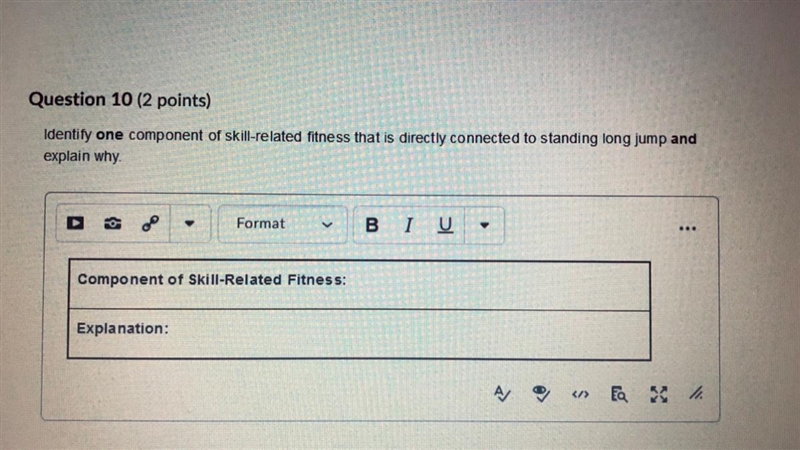 Identify one component of skill related fitness that is directly connected to a standing-example-1