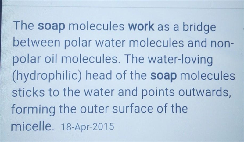 1. How does soap work? and on a molecular level?-example-1