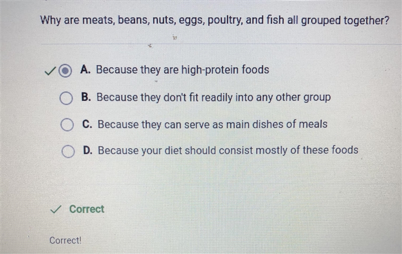 Meat,poultry,fish,dry beans and peas,nuts,seeds,and eggs are part of which food group-example-1