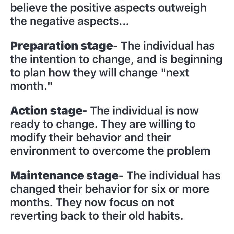 Match the following definitions and terms. contemplation stage maintenance stage preparation-example-1